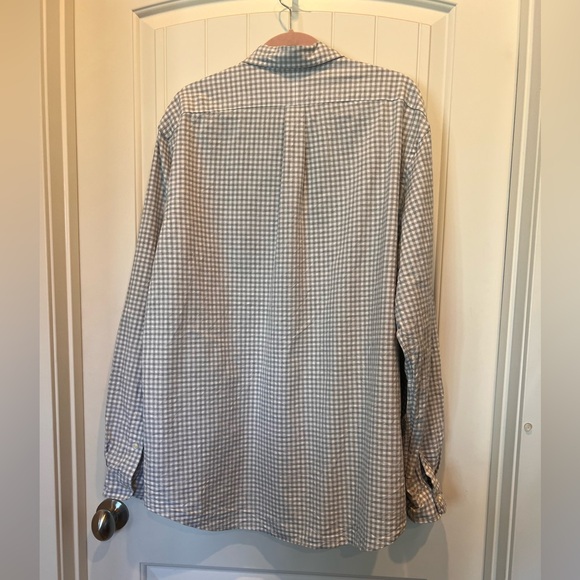 Ralph Lauren Gray & White Checkered Classic Fit Button Up Shirt Flesh Pony XXL - Picture 5 of 10